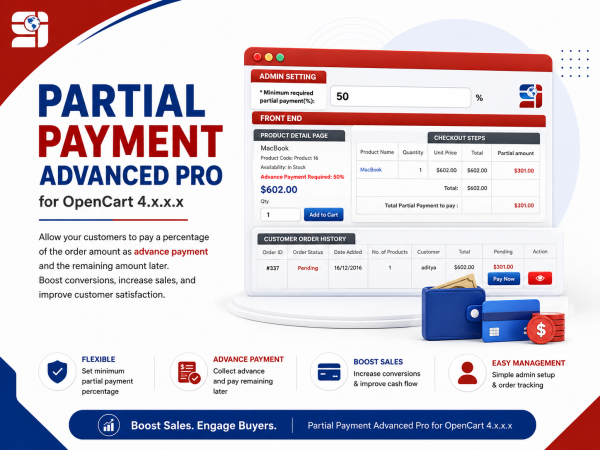 Partial Payment Advanced Pro (VQMOD / OCMOD)