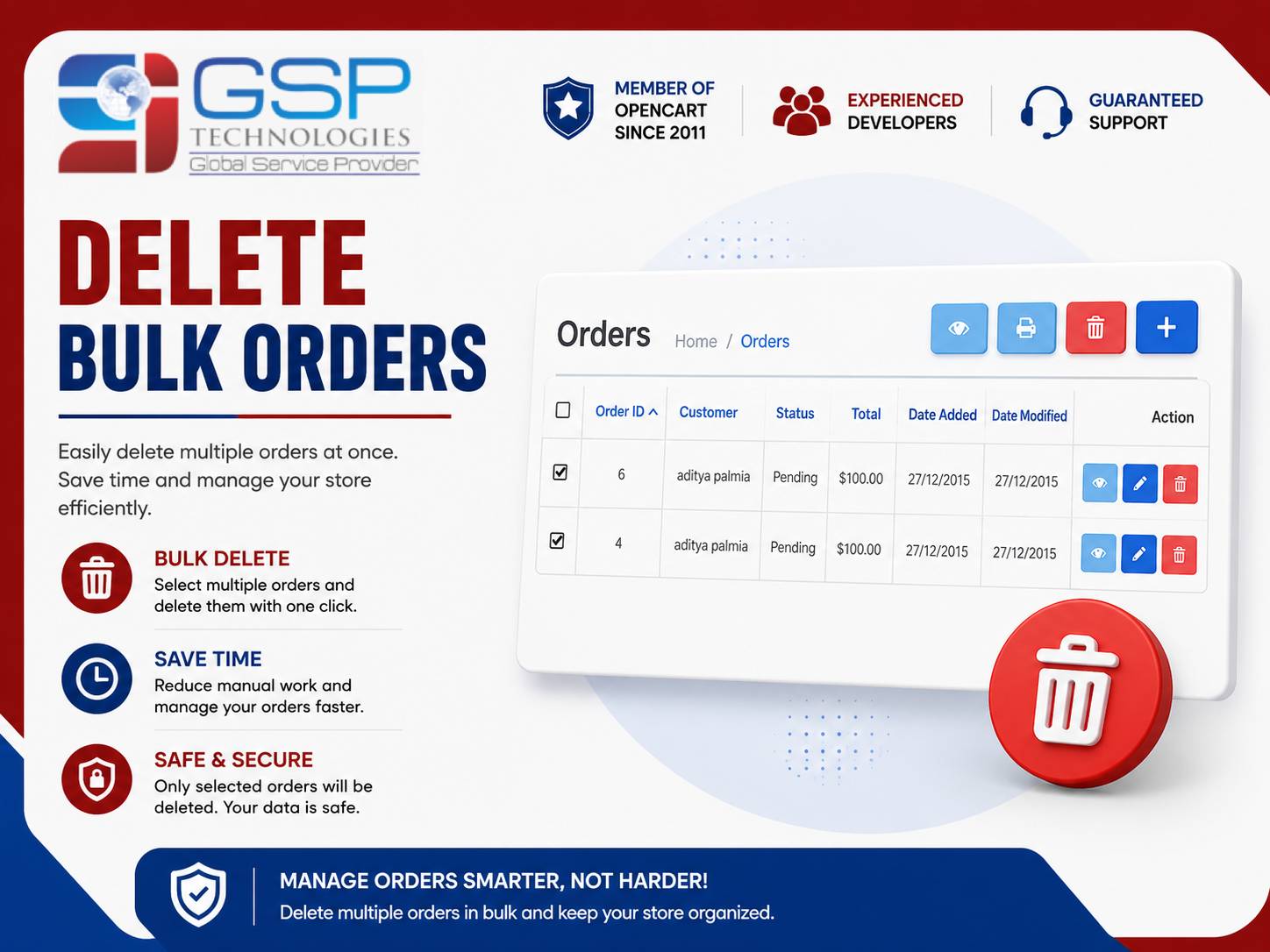 Delete Bulk Orders